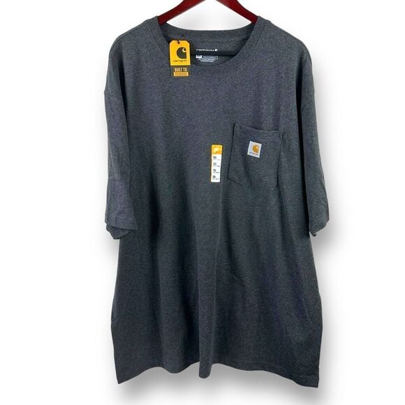 Carhartt Mens 2XL Heavyweight Pocket Tee Shirt Charcoal Gray Loose Fit Basic New - Picture 1 of 9